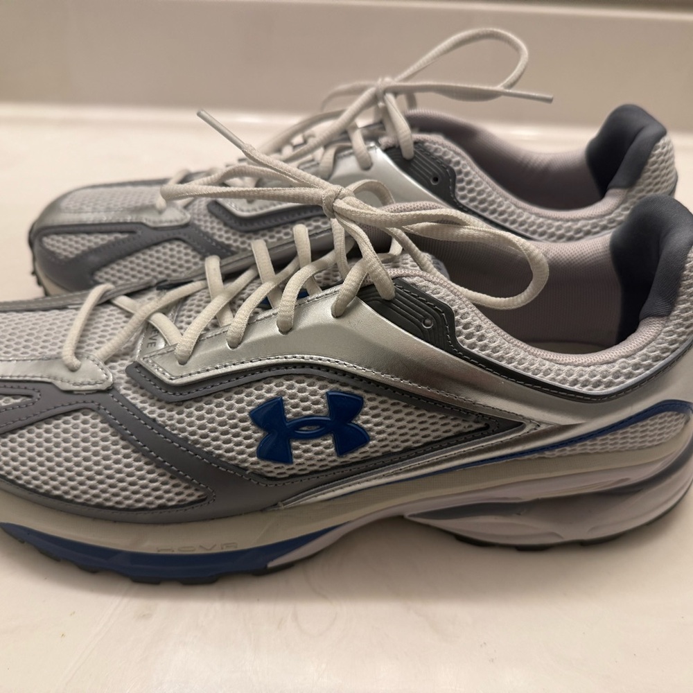 Under Armour Silver and Blue Athletic Shoes